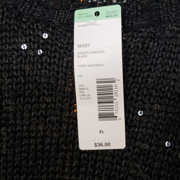 NWT Metaphor Black Sequined Sweater - Picture 3 of 6